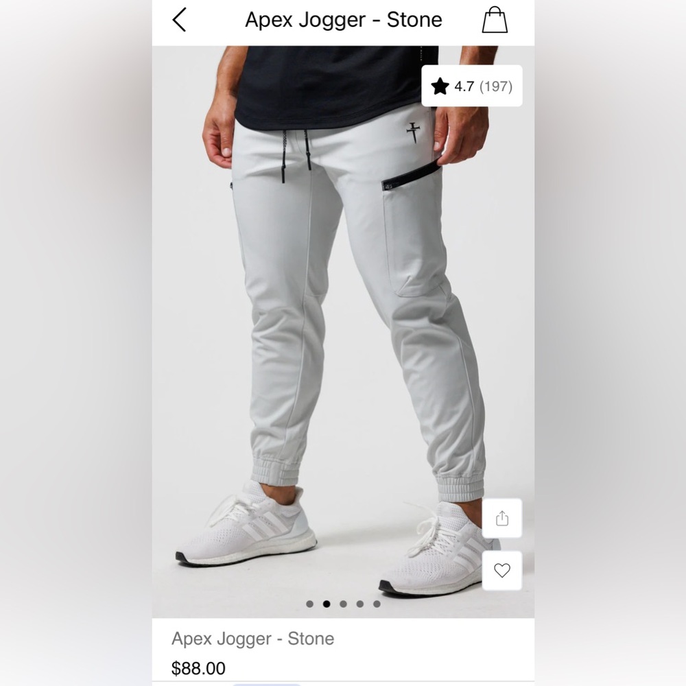 Men's Light Gray Jogger PantsThree Nails Apex jogger